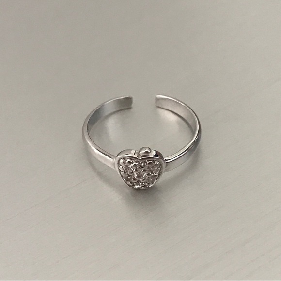 Sterling Silver CZ Apple Toe Ring, Silver Rings, Fruit Ring, Midi Ring - Picture 3 of 6